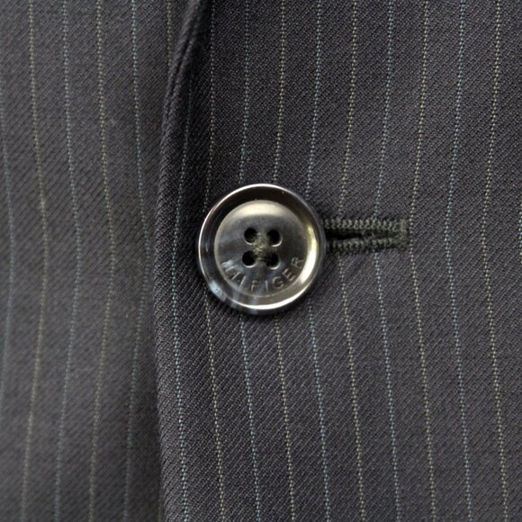 Tommy Hilfiger Mens 2-Bttn Blazer Sport Coat Jacket Navy Striped 40L E081251 - Picture 13 of 15